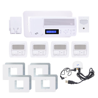 4-Room Horizontal Intercom Kit White W-Bluetooth